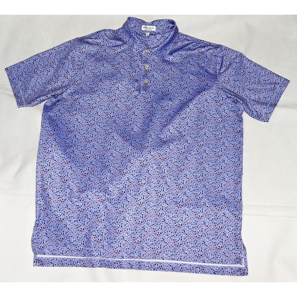 Peter Millar Summer Comfort Mens Cocktails Print Short Sleeve Polo Shirt Size XL